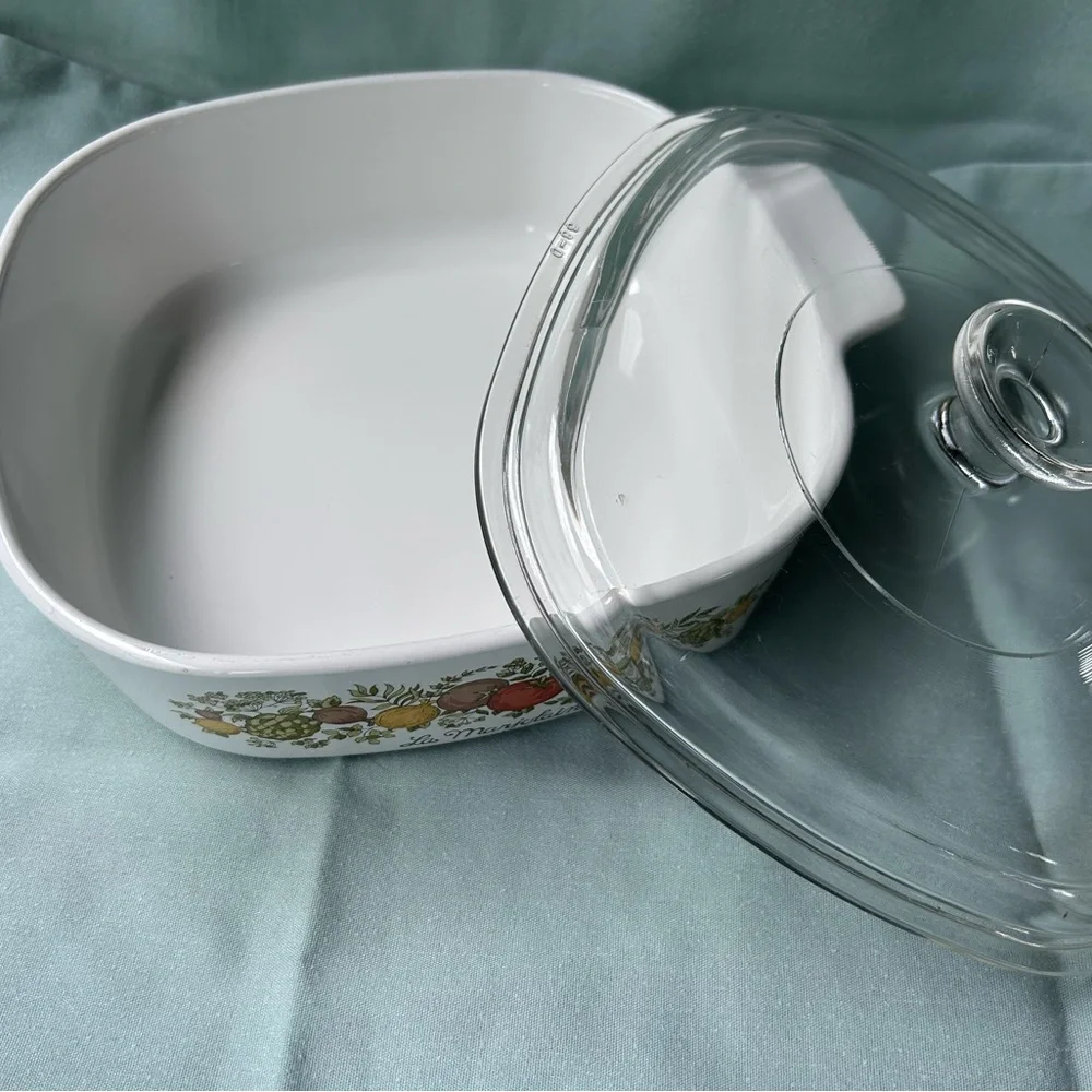 Vintage Rare Corning Ware “Spice of Life” 1.5 Qt and 2 Qt casseroles. $75 Set.